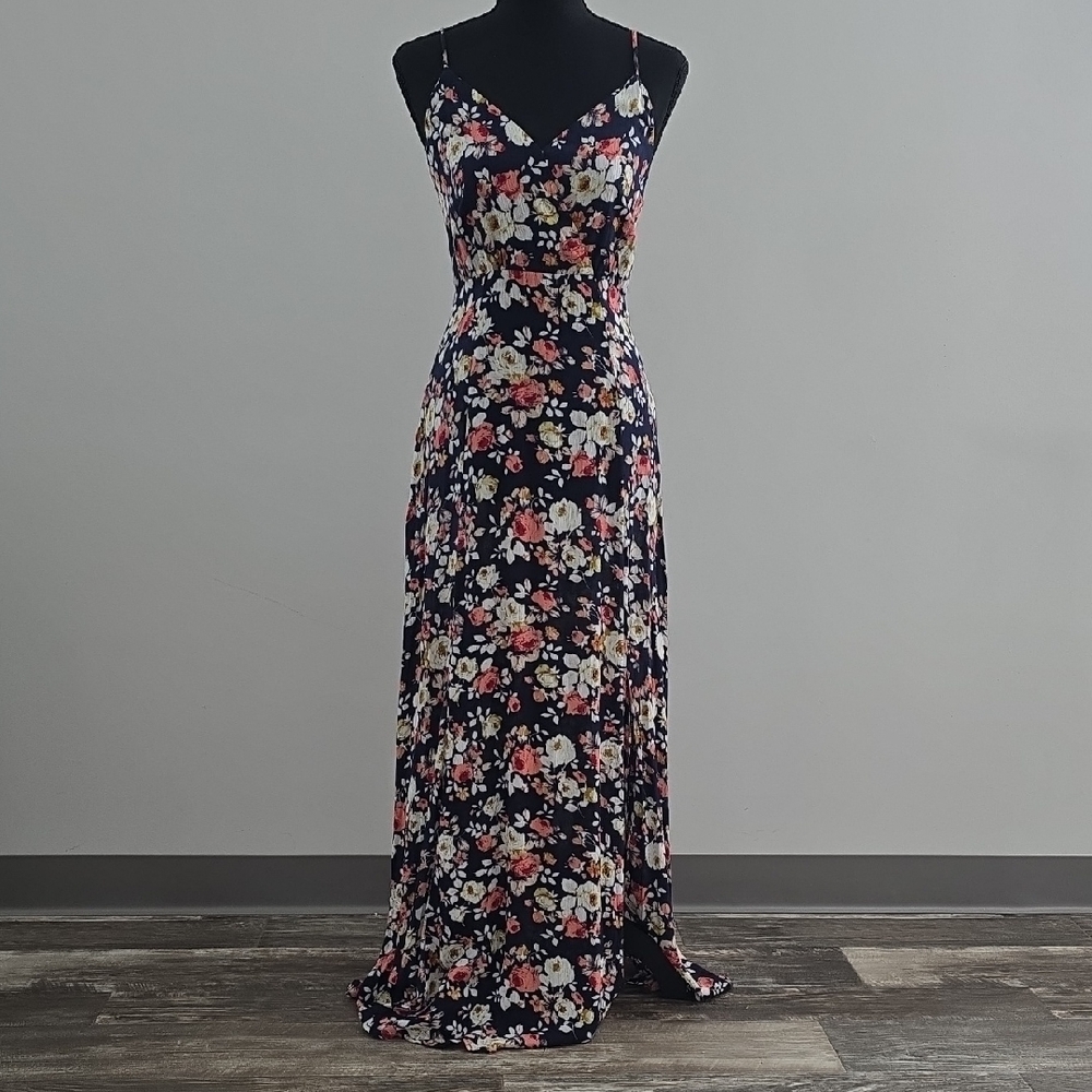 Floral Maxi Dress - Black and Pink